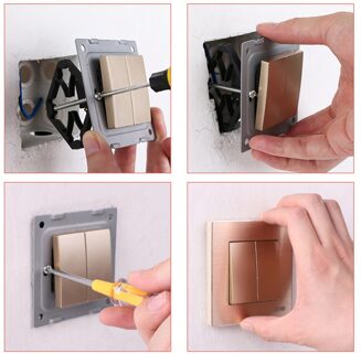 10Pcs Black Stopcontact Bodem Doos Reparatie Apparaat Anti-Geleidbaarheid Muur Schakelaar Bodem Doos Schroef Vaste Hengel Accessoires