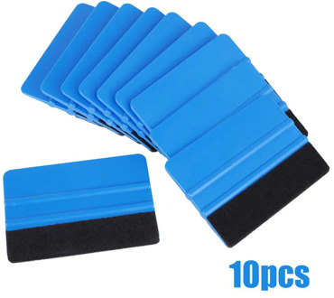 10Pcs Blue Squeegee Felt Edge Scraper Car Decals Vinyl Wrapping & Tint Tools For Razor Blade Scraper Automatic Film Squeegee Set