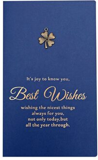 10Pcs Blue Wenskaart Postkaart Verjaardag Brief Envelop Jaar Card Set Bericht Kaart Four leaf clover