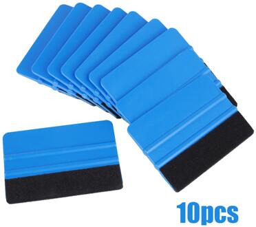 10Pcs Blue Zuigmond Vilt Rand Schraper Auto Decals Vinyl Wrapping & Tint Gereedschap Voor Scheermesje Schraper Automatische Film zuigmond Set