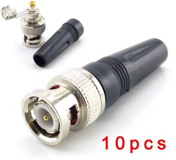 10Pcs Bnc Connector Male Plug Adapter Twist-On Coax RG59 Kabel Voor Cctv Camera Video/Audio Connector