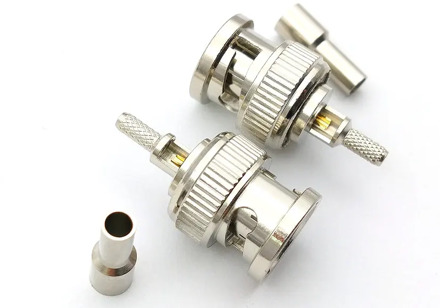 10pcs BNC Male Plug Window Straight Crimp for RG174 RG316 RG179 Cable ADAPTER 50 Ohm