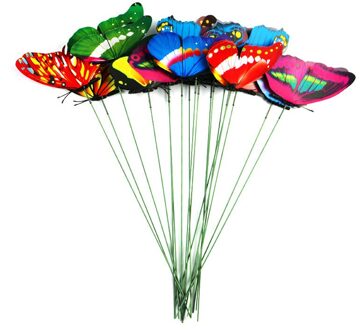 10Pcs Bos Van Vlinders Tuin Yard Planter Kleurrijke Vlinder Stakes Decoracion Outdoor Decor Bloempotten Decoratie