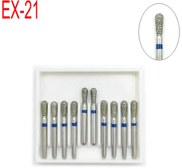 10pcs/box Dental 1.6mm FG Diamond Bur Drill Set Fit High Speed Handpieces Polishing For Dentistry Lab Equipment EX-21