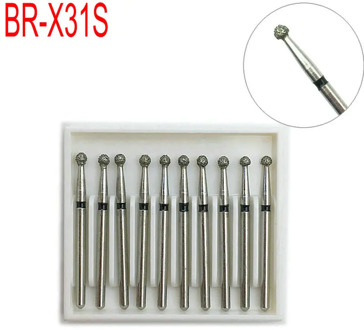 10pcs/box Dental Diamond Burs Drill Dental Burs Dia-burs for High Speed Handpiece Super Coarse FG 1.6M Dentist BR-X31S