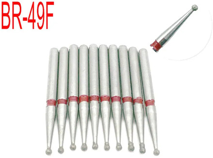 10Pcs/box Dental Diamond Burs Drill FG 1.6mm High Speed Drills Teeth Polishers for Dental Laboratory BR-49F