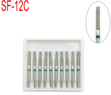 10pcs/box Dental Diamond Burs Drill Polishing Smoothing Whitening Product For High Speed Handpiece Coarse FG 1.6M SF-12C