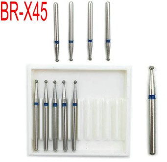 10pcs/box Dental Diamond Burs Drills Dental Burs High Speed Handpiece Polishing Tools for Teeth Whitening BR-X45