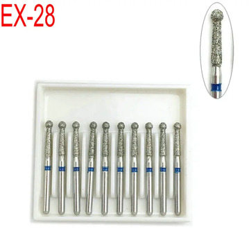 10pcs/box Dental Diamond FG High Speed Burs1.6mm for Polishing Smoothing Dentistry Instrument EX-28
