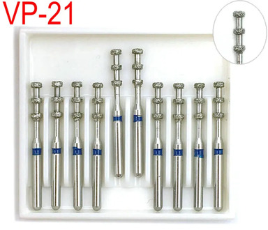 10pcs/box Dental FG Diamond burs Polishers Dental Teeth Polishing Drill for High Speed Handpiece VP-21