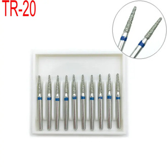 10pcs/box High Speed Diamond Polishing Burs Dental Dia-burs Polishing Smoothing For Teeth Whitening TR-20