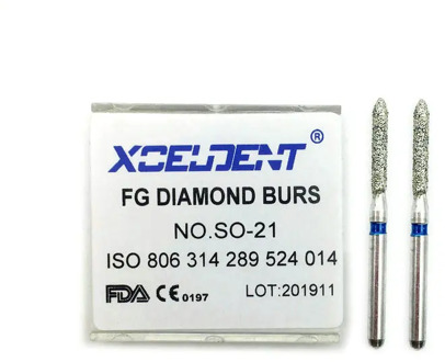 10pcs/box SO-21 Dental Diamond Burs Drill Dentistry Burs Dia-burs for High Speed Handpiece Handle Diameter 1.6mm Dentist Tools