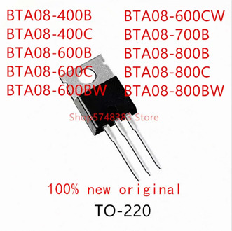 10PCS BTA08-400B BTA08-400C BTA08-600B BTA08-600C BTA08-600BW BTA08-600CW BTA08-700B BTA08-800B BTA08-800C BTA08-800BW TO-220