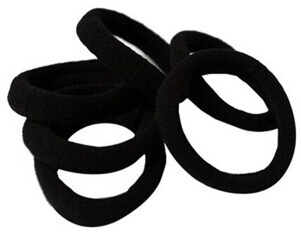 10Pcs Candy Kleur Vrouwen Elastische Doek Haarbanden Chouchou Hair Tie Ring Touw Meisjes Paardenstaart Houder Casual Hoofddeksels Accessoires zwart