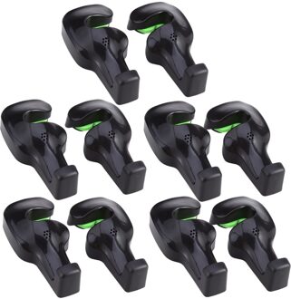 10Pcs Car Seat Terug Haken Bag Hanger Holder Universele Organizer Automobiles Hoofdsteun Mount Opslag Haken Clips (Zwart)