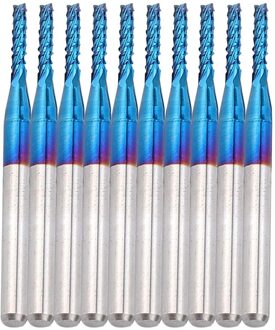 10Pcs Carbide Router Snijden Bit Blauw Corn End Mill Graveren Bit Voor Cnc Pcb Machines 1.7mm