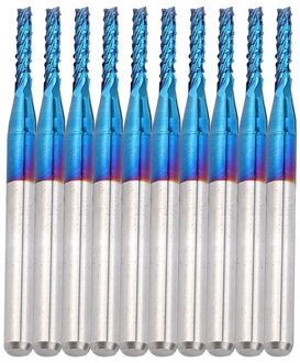 10Pcs Carbide Router Snijden Bit Blauw Corn End Mill Graveren Bit Voor Cnc Pcb Machines 1.7mm