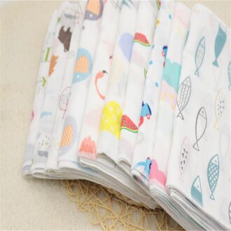 10Pcs Cartoon 20*20Cm Mousseline Katoenen Baby Zachte Katoenen Handdoek Baby Badhanddoek Washandje Kids Feeding Baby Doekjes doek