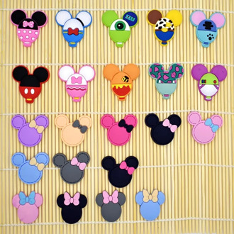 10PCS Cartoon Mouse Shaped Flatback PVC DIY Ornaments Fit Bracelets/Clog/Phone Case/Hair Accessory Charms Kids Girls Craft Gift