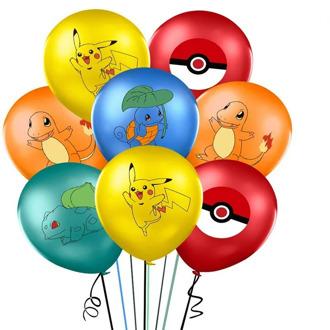 10pcs Cartoon Pikachu Pokemon Helium latex Balloon Children 's Birthday Party Decoration Balloon Kid Toy baby show globos