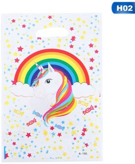 10Pcs Cartoon Regenboog Eenhoorn Flamingo Plastic Bags Candy Bag Voor Party Bruiloft Pakket Box Feestartikelen H02