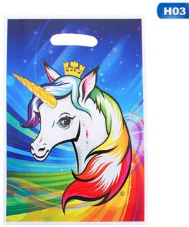 10Pcs Cartoon Regenboog Eenhoorn Flamingo Plastic Bags Candy Bag Voor Party Bruiloft Pakket Box Feestartikelen H03