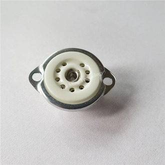 10pcs ceramic tube socket GZC9-F 9 pin scaffolding tube holder silver feet for HIFI 12AX7 12AU7 12AY7 6J8