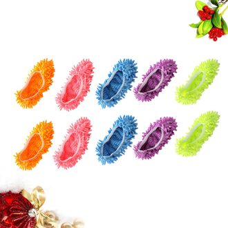 10Pcs Chenille Stof Mop Slippers Voet Sokken Mop Caps Multifunctionele Floor Cleaning Lazy Schoen Covers Dust Haar cleaner