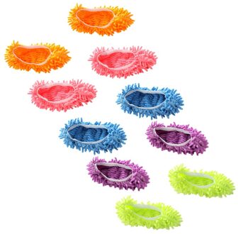 10Pcs Chenille Stof Mop Slippers Voet Sokken Mop Caps Multifunctionele Floor Cleaning Lazy Schoen Covers Dust Haar cleaner