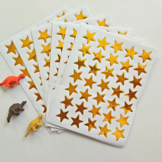 10Pcs Child Gilding Reward Flash Sticker Teacher Praise Label Award Five-pointed Star Gold Sticker Self-adhesive cute Stickers