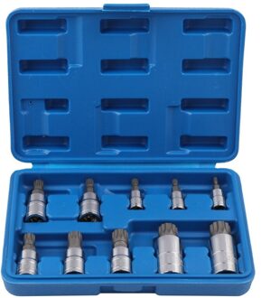 10Pcs Chroom Vanadium Staal Druk Batch Mouw Groep Sets Sleevehead Machine Motor Socket Set Wrench Vrouwelijke Torx Mannelijke