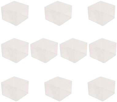 10Pcs Clear Dessert Container Mille Crêpe Cake Dozen Met Deksel Ijs Cupcake Case