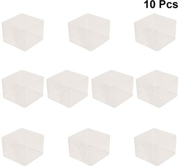 10Pcs Clear Dessert Container Mille Crêpe Cake Dozen Met Deksel Ijs Cupcake Case