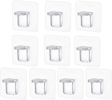 10Pcs Closet Kast Kleverige Haak Perforatie-Gratis Garderobe Divider Holder Ondersteuning Lijm Pinnen Partitie Layer Vaste Plakken Haak