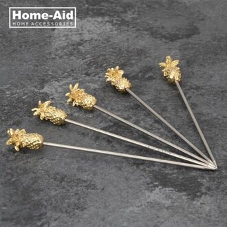 10Pcs Cocktail Pick Rvs Fruit Sticks Bar Gereedschap Drink Roeren Sticks Martini Pick Party Accessoire