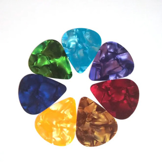 10pcs Colorful Celluloid Thin Guitar Picks 0.55mm 0.75mm 1.0mm Color Random Plectrum Guitar Pick