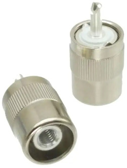 10pcs Connector PL259 UHF Male PLUG Solder for RG58 RG142 LMR195 RG400 Cable Brass