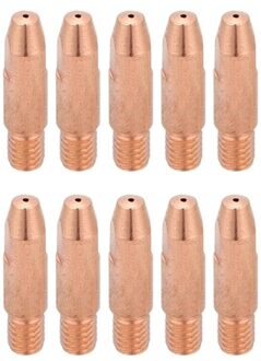 10Pcs Contact Tip,0.8Mm 1.0Mm 1.2Mm Koper Contact Tip M6 Voor 24KD Mig/Mag Lassen Torch(0.8)
