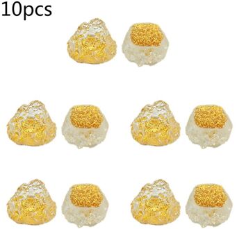 10Pcs Contrast Gekleurde Kristal Hars Knoppen Onregelmatige Oppervlak Pailletten Ornamenten Voor Diy Craft Hoofdband Sieraden Hanger geel