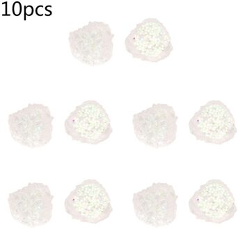10Pcs Contrast Gekleurde Kristal Hars Knoppen Onregelmatige Oppervlak Pailletten Ornamenten Voor Diy Craft Hoofdband Sieraden Hanger wit