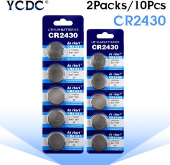 10Pcs CR2430 Knop Batterij 3V DL2430 BR2430 ECR2430 KL2430 KCR2430 L20 Coin Cellen Lithium Batterijen Voor Speelgoed Elektronische schaal