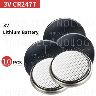 10pcs CR2477 3V 1000mAh Lithium Button Coin Batterij voor horloges, rekenmachine, zaklampen etc
