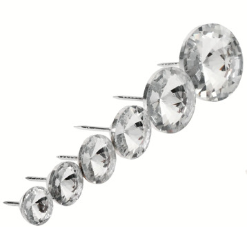 10pcs Crystal Upholstery Nails Diamond Buttons Decorative Tacks Studs Pins 14/16/18/20/25/30mm Craft Headboard Leather Sofa Bag
