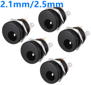 10pcs DC-022 DC022 5.5x2.1mm 5.5*2.1mm 5.5x2.5mm 5.5*2.5mm DC Power Socket dc connector Panel Mounting with Screw Nut