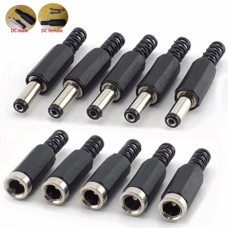 10Pcs DC Male DC Female Connectors DC Power Jack Plug Adapter Cctv Camera Security System for DIY Cctv Accessories 2.1*5.5MM