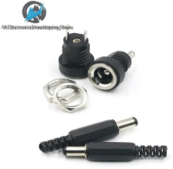 10PCS DC Power Connector pin 2.1x5.5mm Female Plug Jack + Male Plug Jack Socket Adapter PCB Mount DIY Adapter Connector 2.1X5.5
