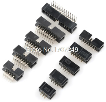10PCS DC3 6P/8P/10P/14P/16P/20P/30P/34P/40P 2.54mm Socket Header Connector ISP Male Double-spaced Straight needle Curved needle