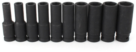 10PCS Deep Impact Socket 8 -22mm Metric Drive Strong and Heavy Duty Socket Set for Wrench Adapter Hand Tool and Repair