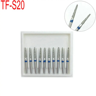 10pcs Dental 1.6mm FG Diamond Bur Drill Set Fit High Speed Handpieces Polishing Dentistry Materials TF-S20