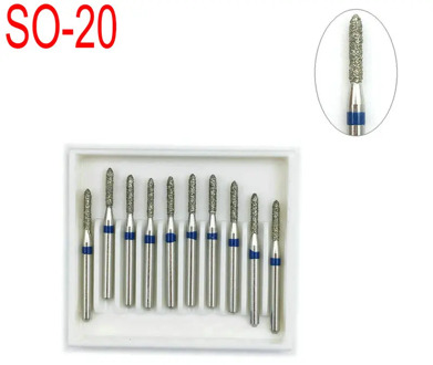 10PCS Dental Diamond Burs Drill Dental Burs Dia-burs for High Speed Handpieces Medium Dentist Tool SO-20 FG 1.6M